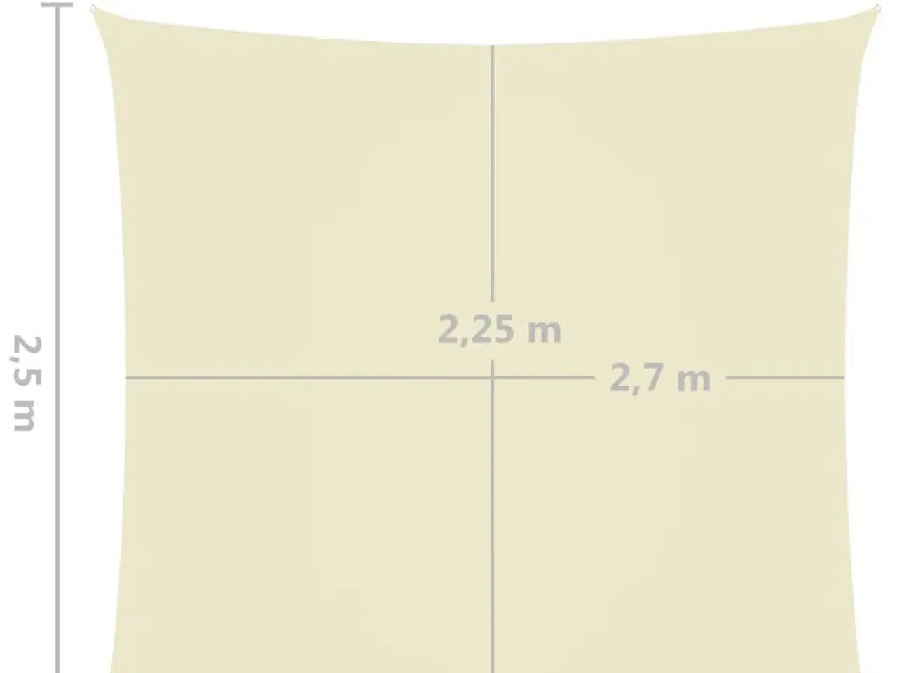 Billede 6 - Solsejl 2,5x3 m rektangulær oxfordstof cremefarvet