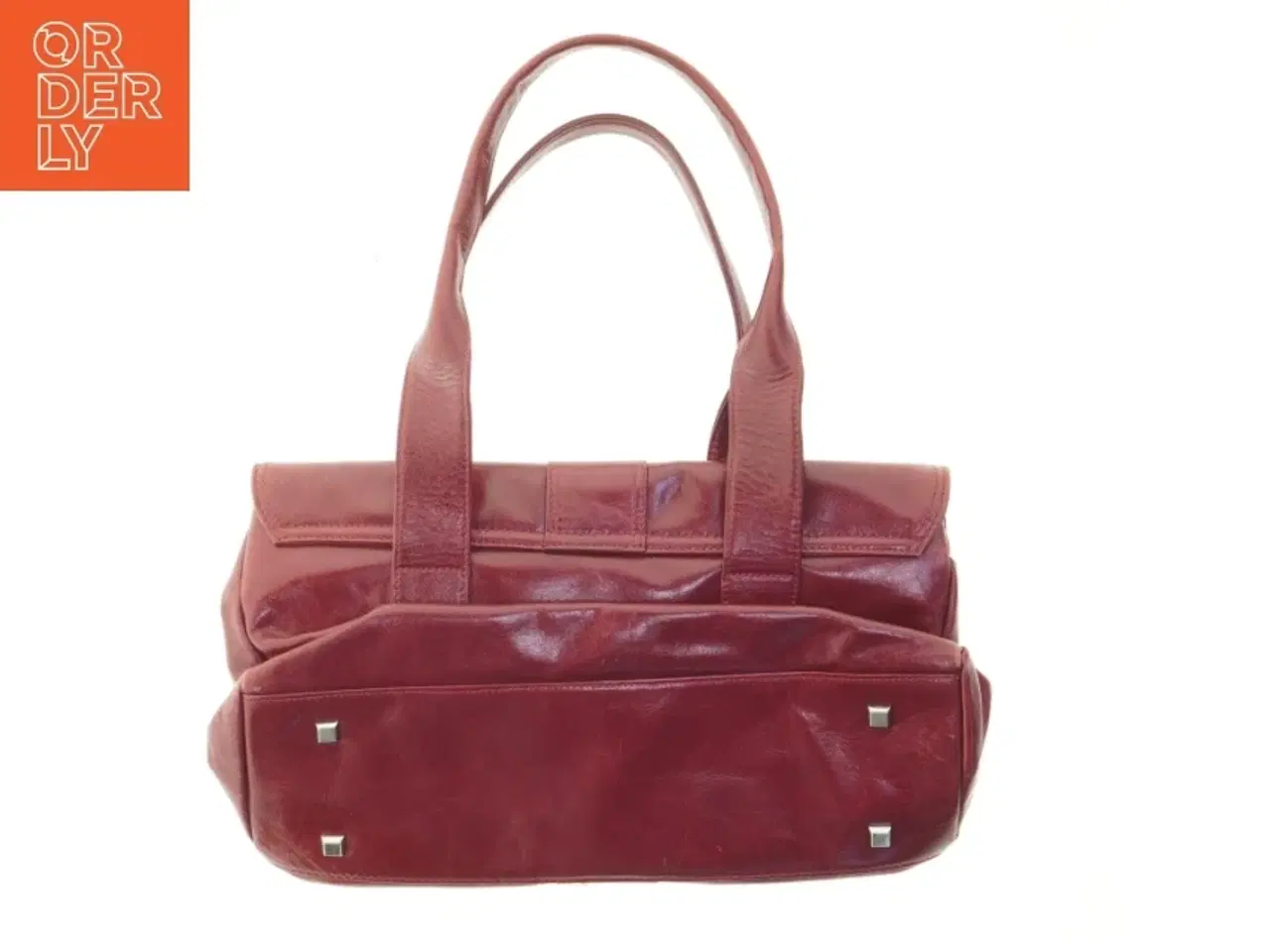 Billede 2 - Rød læderhåndtaske fra Smith & Canova (str. 33,5x21 cm)