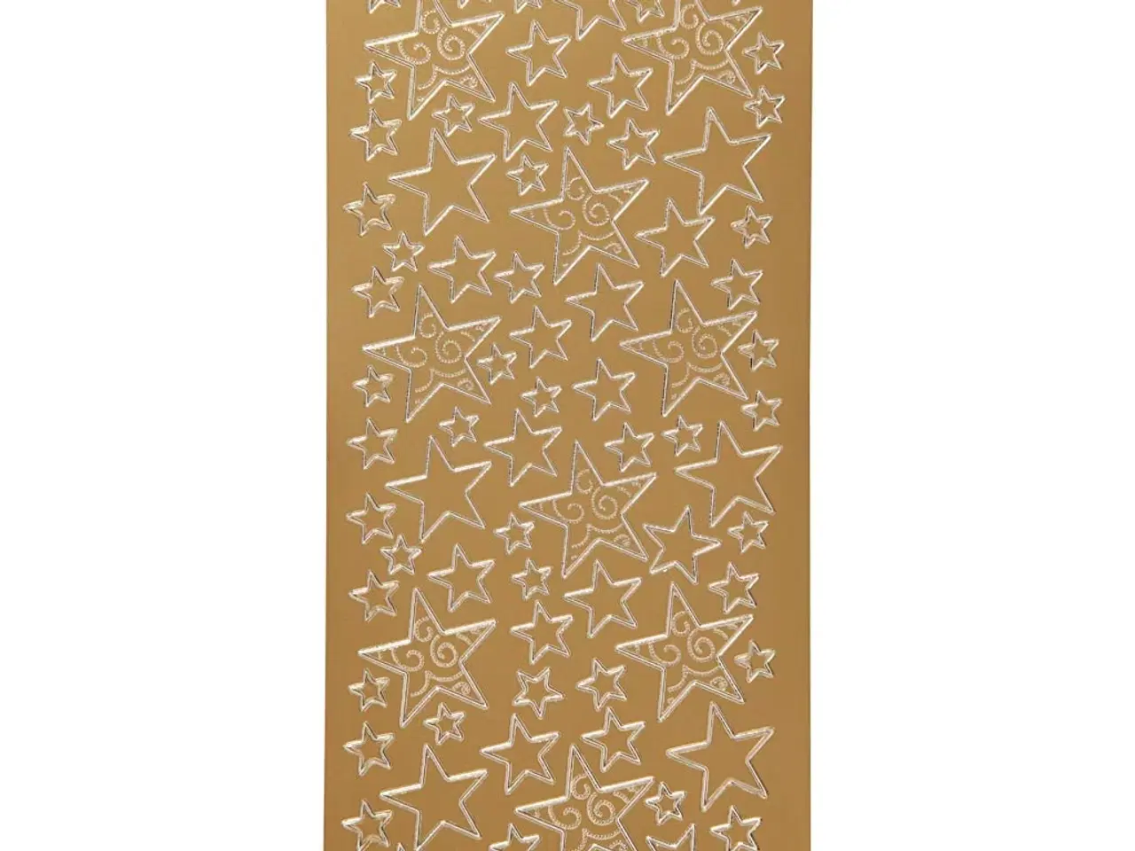 Billede 1 - Stickers, stjerner, ark 10x23 cm, guld, 1 ark
