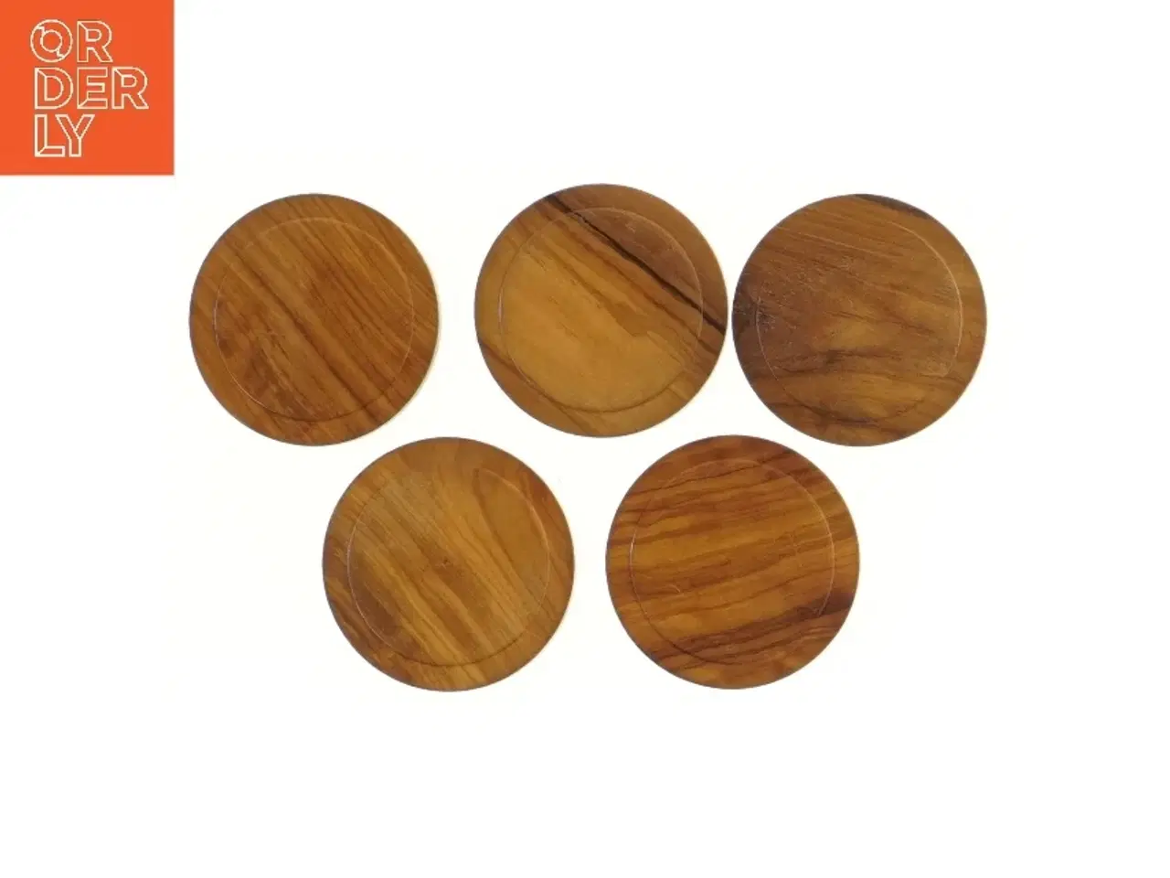 Billede 1 - Træ glasbrikker (str. 5 styk, ø 8 cm)