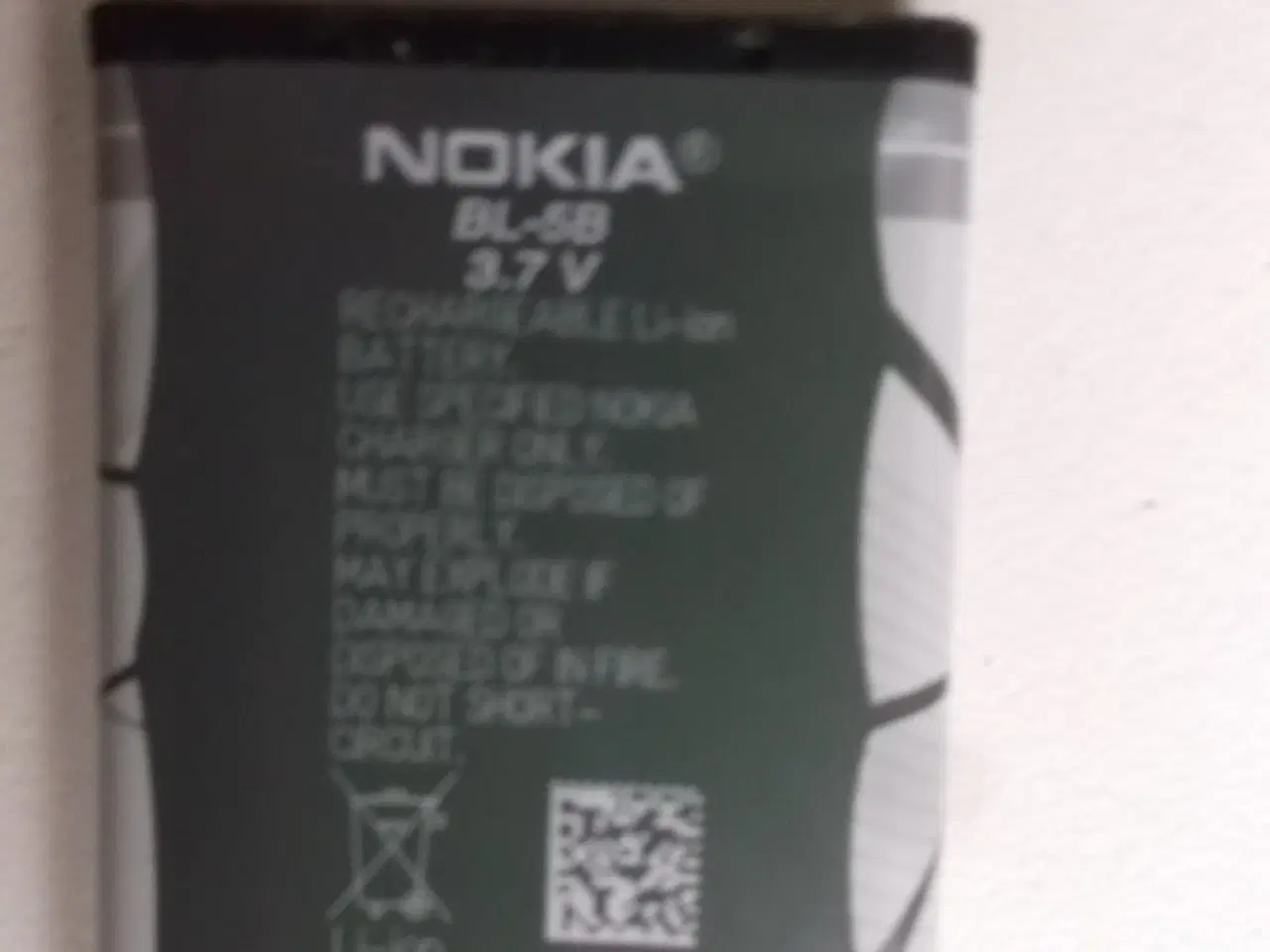 Billede 2 - Originalt Nokia BL-5B Batteri Li-Ion 760 mAh