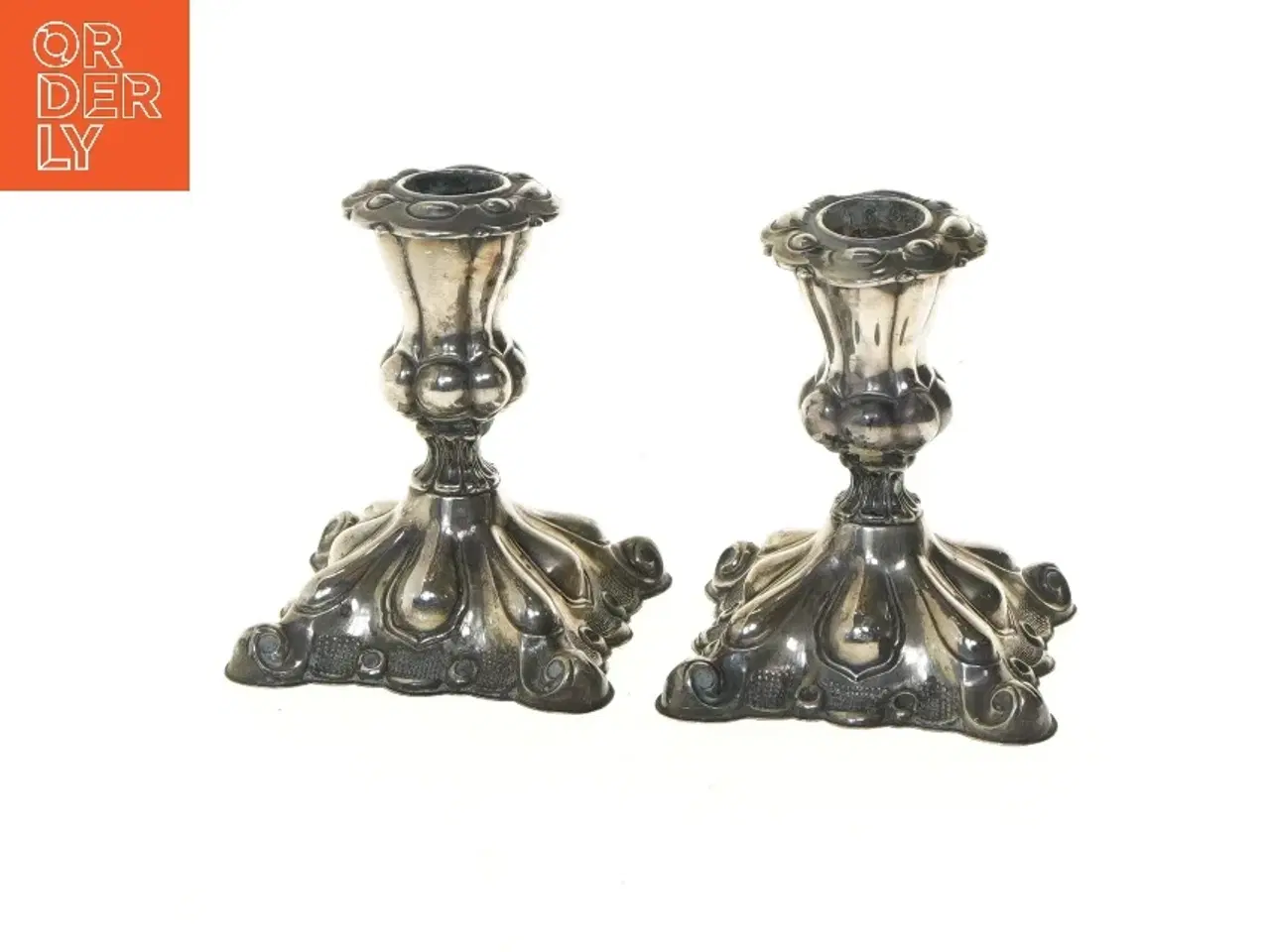 Billede 1 - Sæt af antikke lysestager (str. 11 cm)