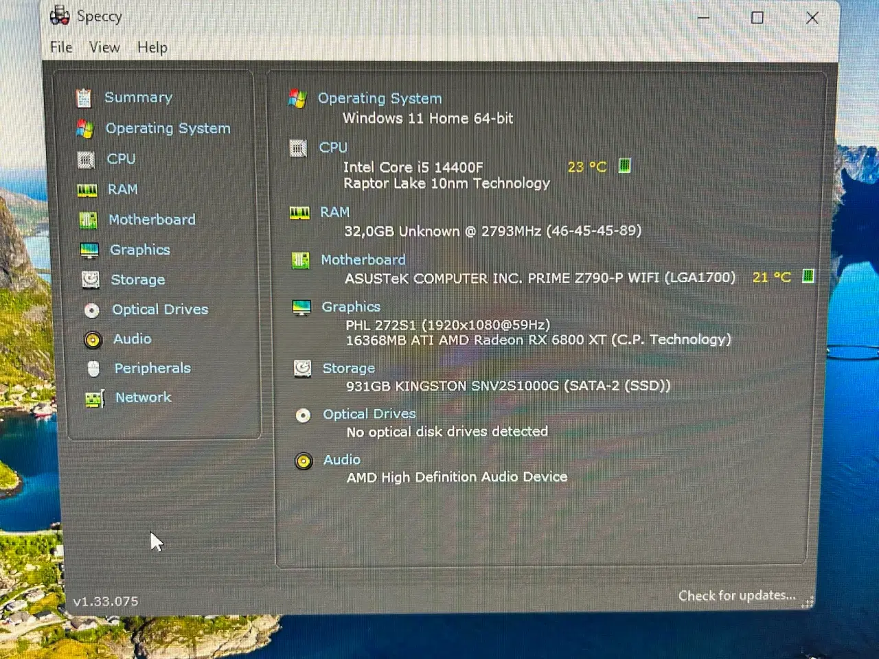 Billede 10 - HIGH-END GAMING PC – i5 14400F • RX 6800 XT 16GB •