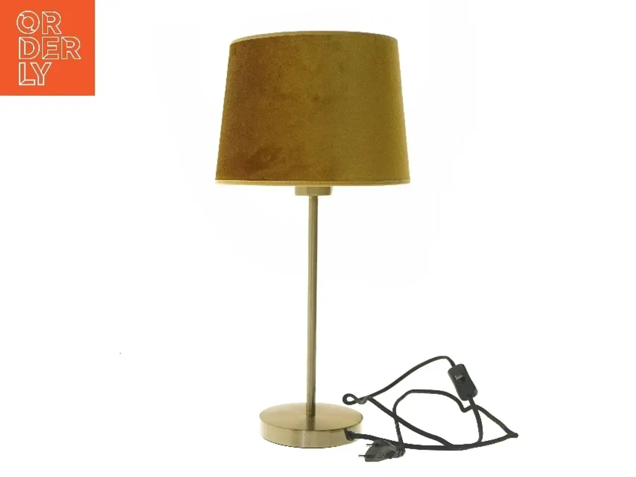 Billede 1 - Bordlampe med guldfarvet skærm fra Keyhome (str. Ø 22x49 cm)