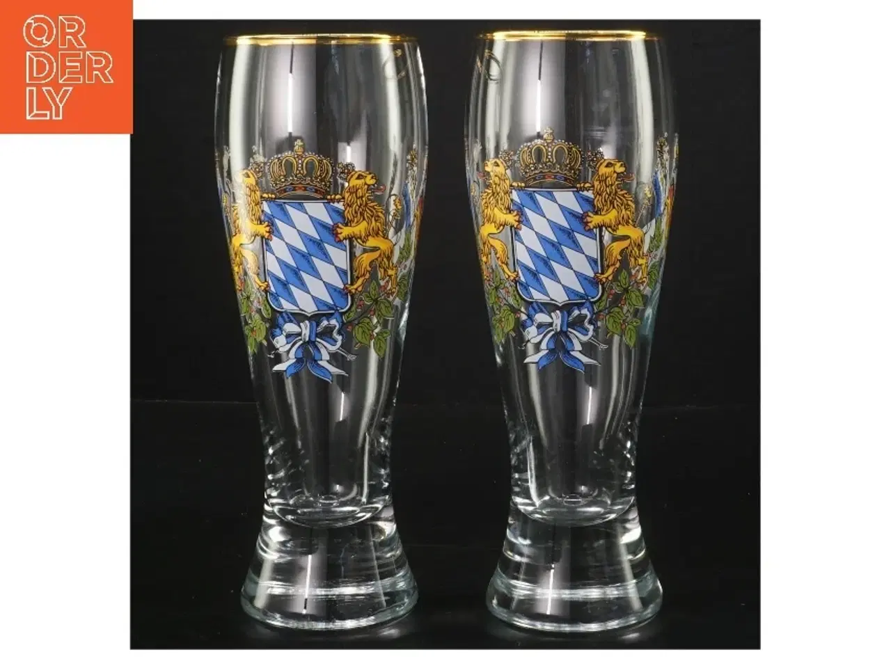 Billede 1 - ølglas med bayersk våbenskjold (str. 20 cm)