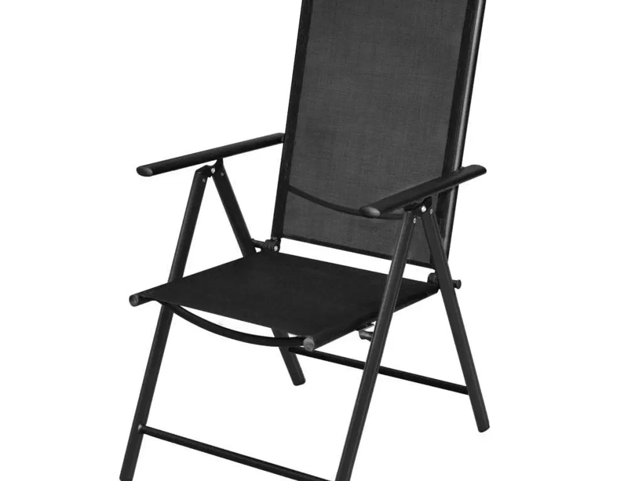 Billede 3 - Foldbare havestole 4 stk. aluminium og textilene sort