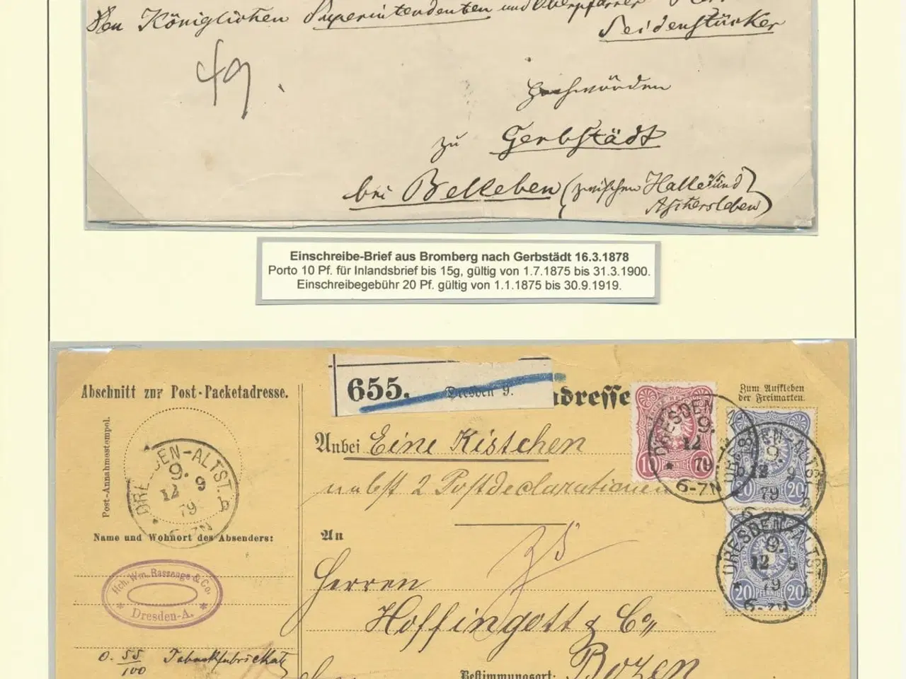 Billede 1 - Tyskland-Adressekort/ Reichpost før 1900 købes
