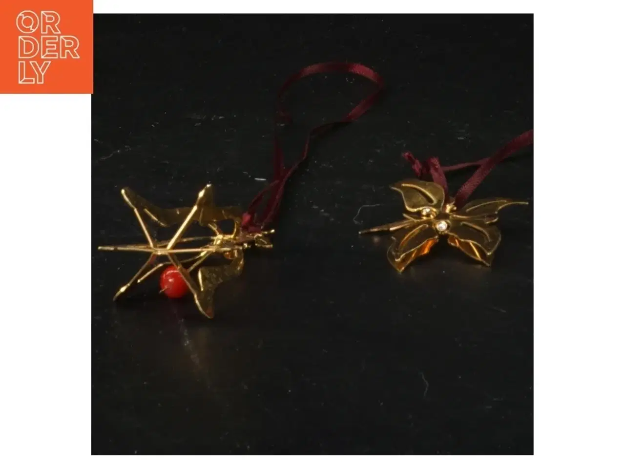 Billede 2 - Årsjulepynt fra Georg Jensen 1998 og 2001, i forgyldt messing. Juleklokke og julestjerne