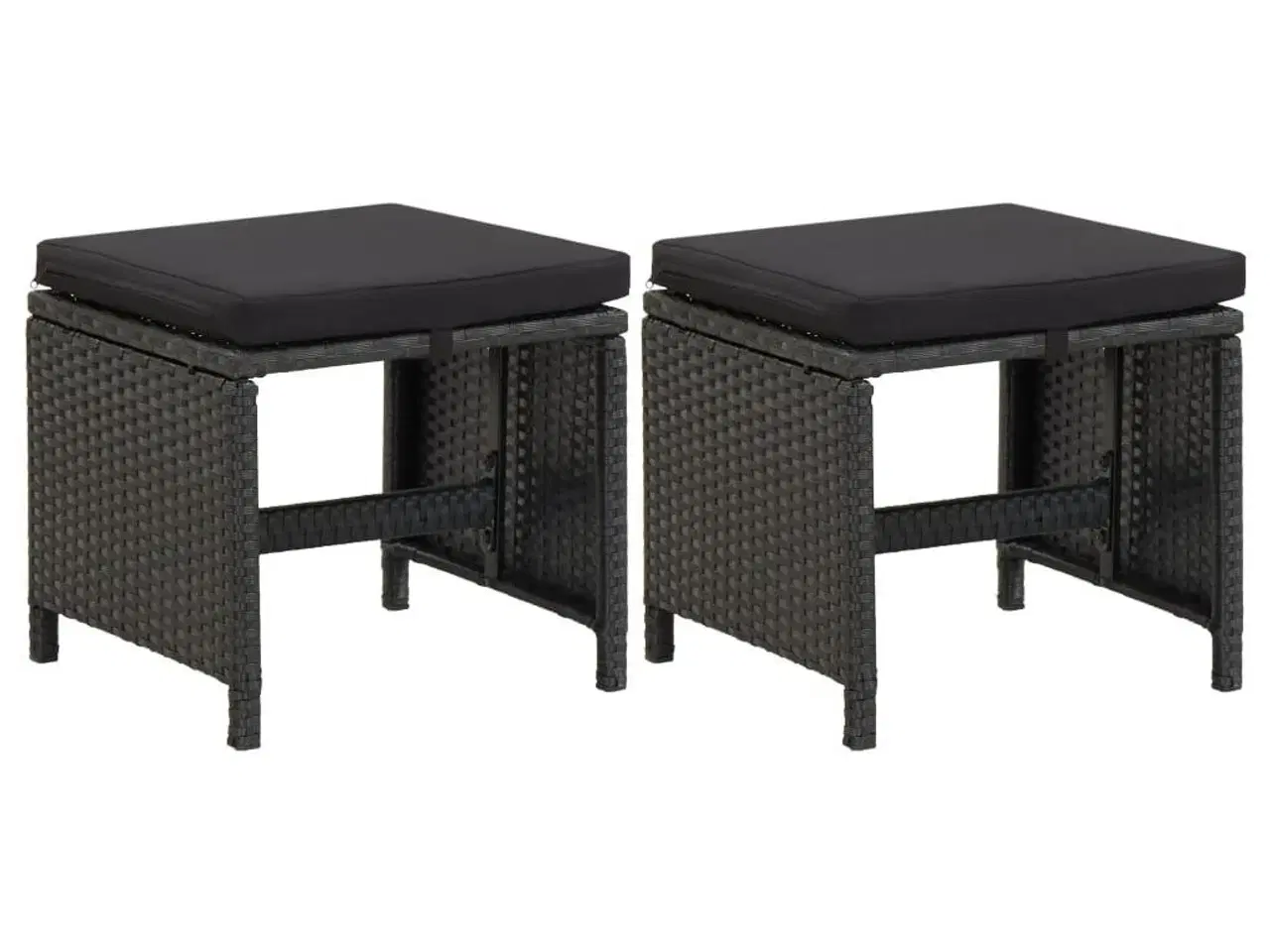 Billede 1 - Haveskamler med hynder 2 stk. polyrattan sort