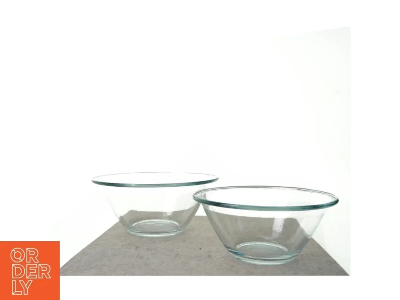 Billede 3 - 2 stk. glasskåle i glas (str. 22 x 9 cm og  26 x 10 cm)