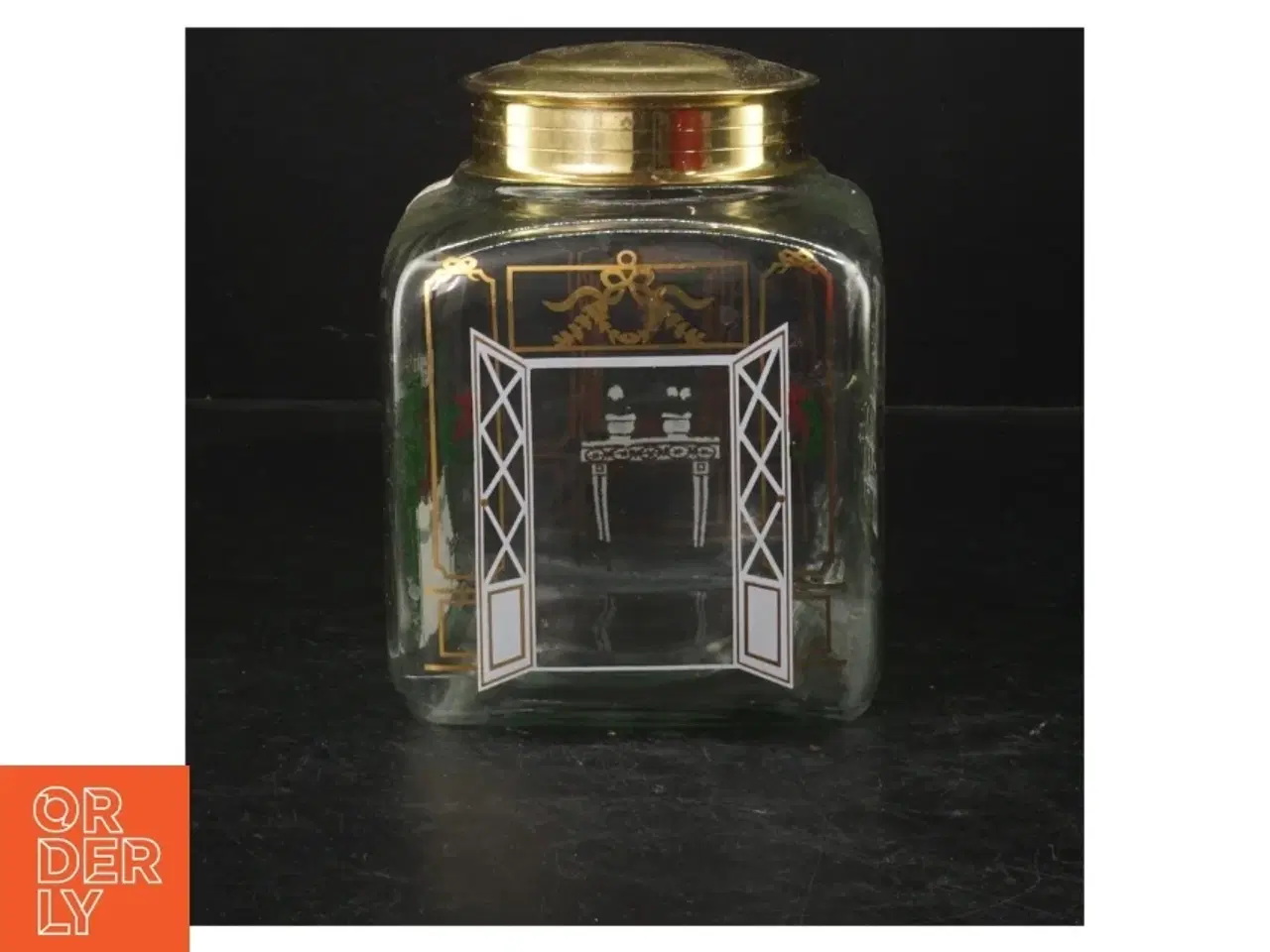 Billede 3 - Glaskrukke med juletema fra Holmegaard (str. 12x12 cm)