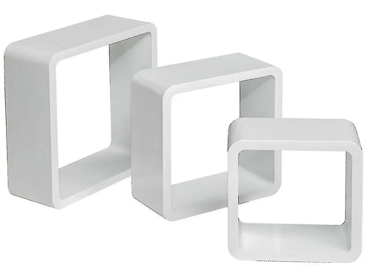 Billede 3 - Væghylder. 3 stk. kubeformet hylder - Hvid