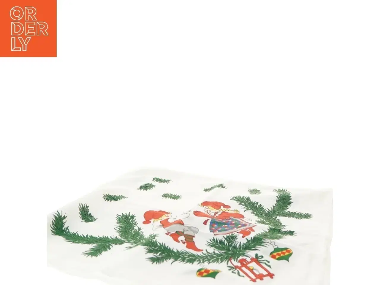 Billede 2 - Juledug med nissemotiv (str. 90x90 cm)