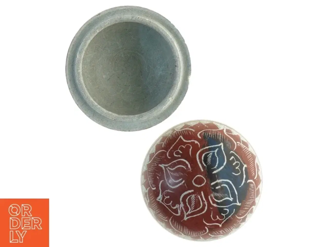 Billede 3 - Håndmalet keramikskål (str. 7 x 6 cm)