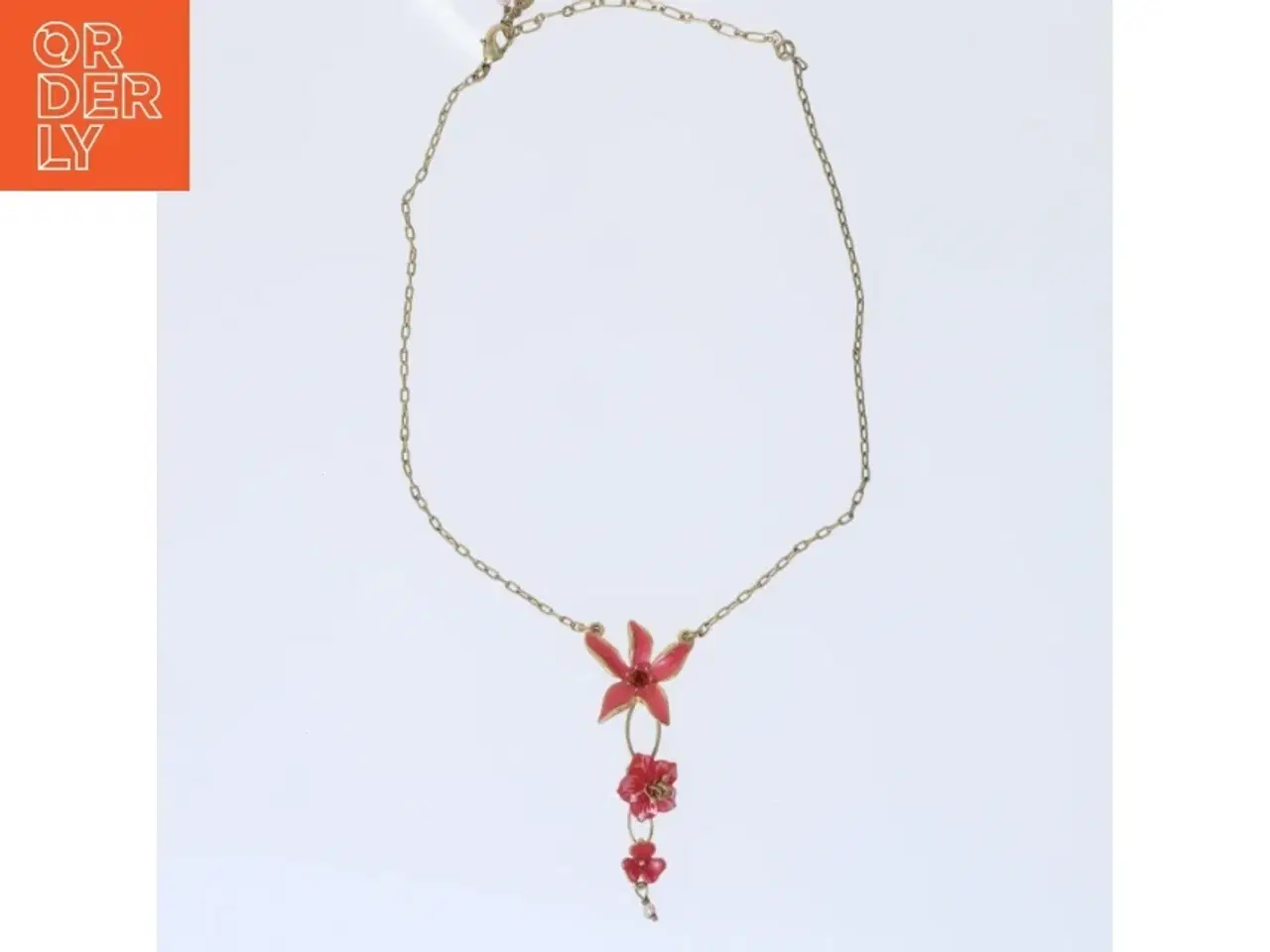 Billede 1 - Blomstermotiv halskæde fra Pilgrim (str. 45 cm)