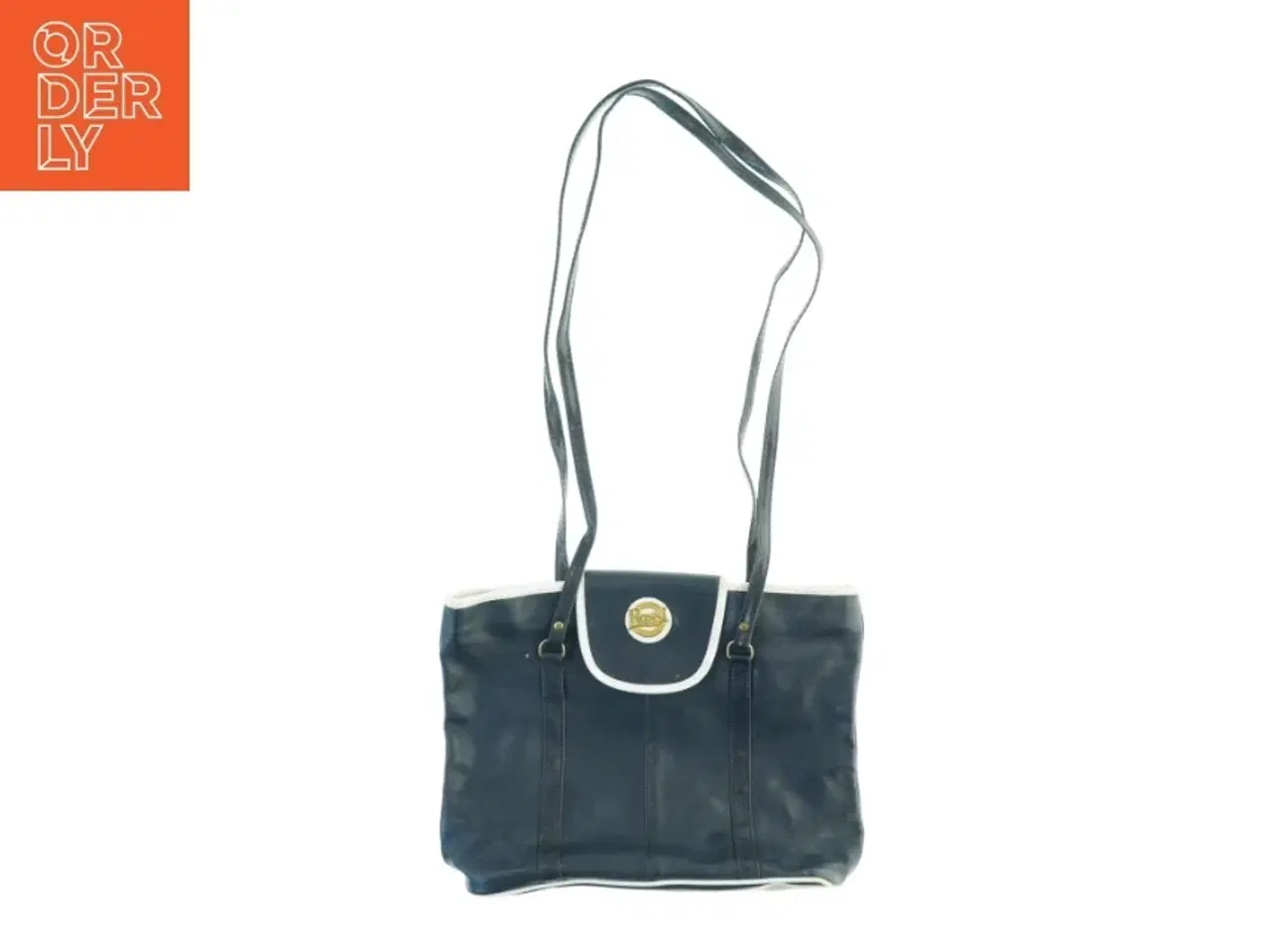 Billede 1 - Sort skuldertaske i læder fra Rossi (str. 39 x 28 cm)