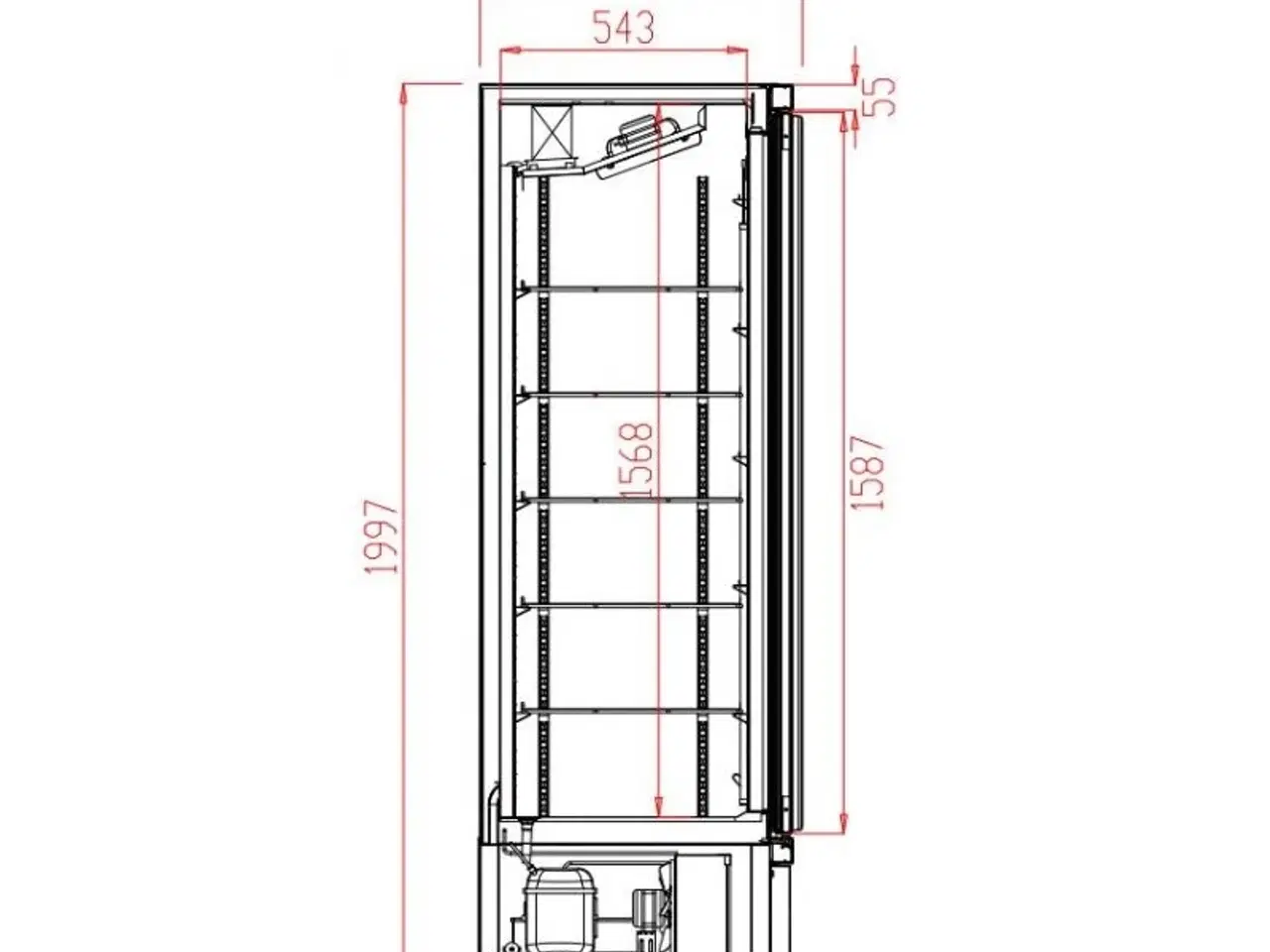 Billede 2 - Professionel displayfryser – 750x710x1997 mm