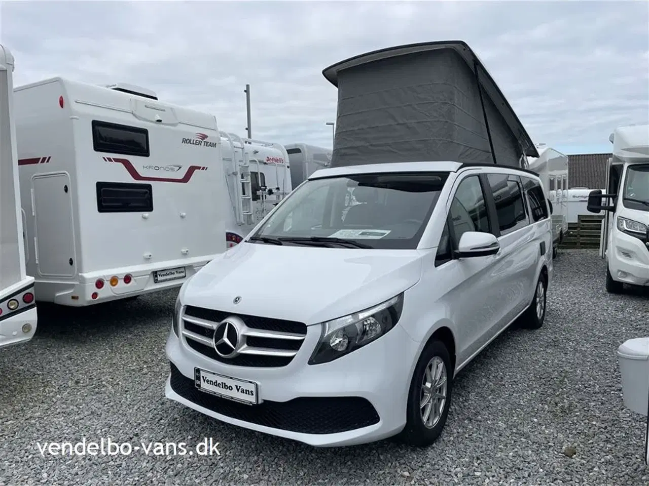 Billede 1 - 2022 - Mercedes Marcopolo / Viano V220   4 sovepladser - 5 S. selepladser nem og handy camper - bemærk det lave km tal