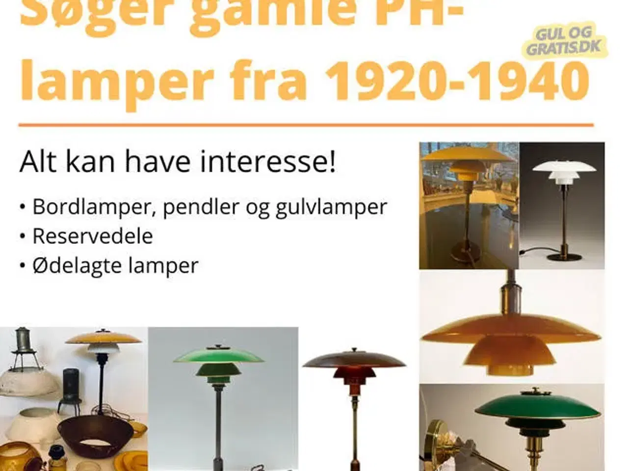 Billede 1 - SØGES: ældre PH lamper