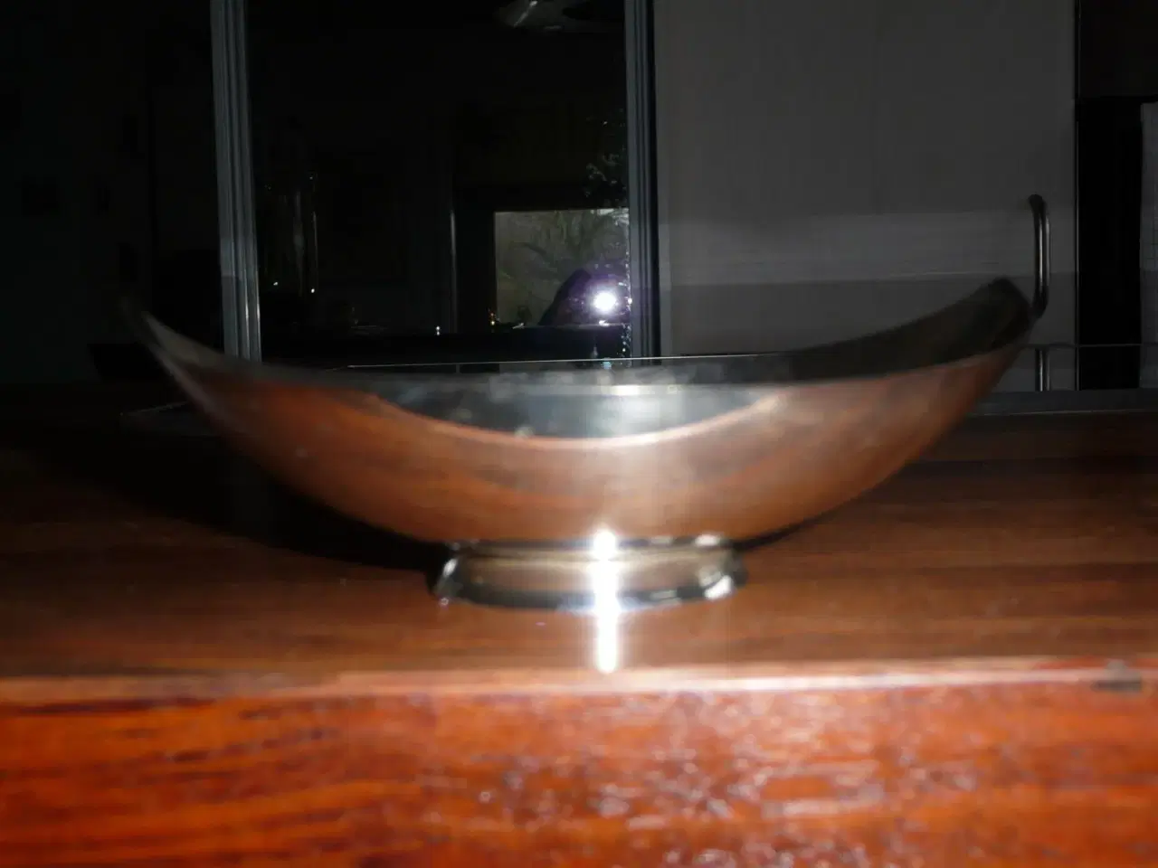 Billede 3 - sølv plet skål, lidt oval, 2 spis kanter