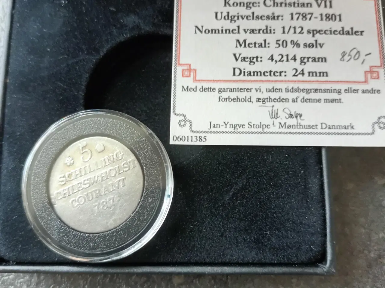 Billede 1 - Danmark 1/12 Speciedaler 1787 i sølv. 