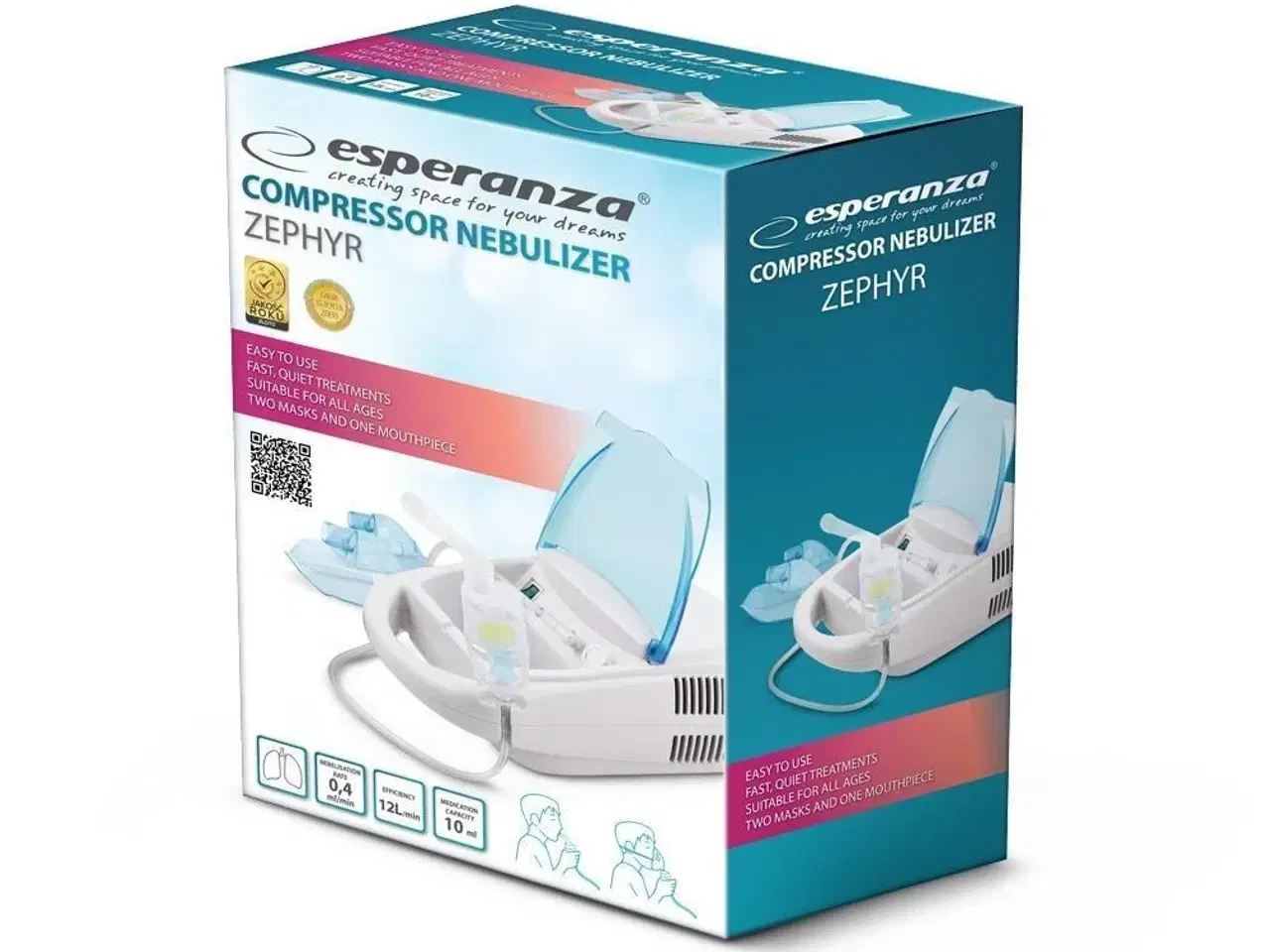 Billede 6 - Nebulisator til hjemmet Esperanza Zephyr ECN002 – mesh-kompressor