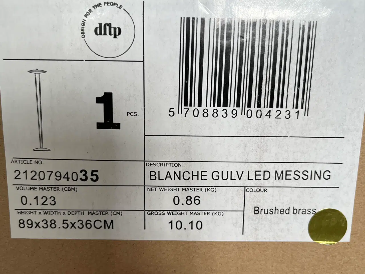 Billede 4 - Norlux Blanche LED messing gulvlampe