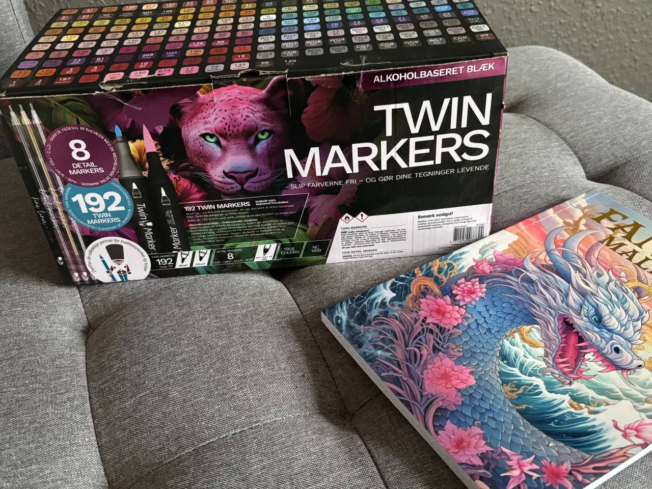 Billede 1 - Twin markers 192 plus malebog