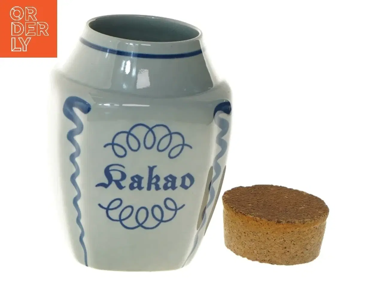 Billede 5 - Kakaokrukke med korklåg fra Søholm (str. Ø 7,5 cm længde 14,5 cm)