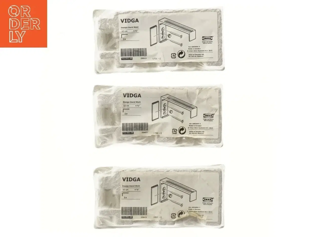 Billede 1 - IKEA VIDGA beslag til gardiner, 3 stykker fra IKEA (str. 3 stk 12 cm)