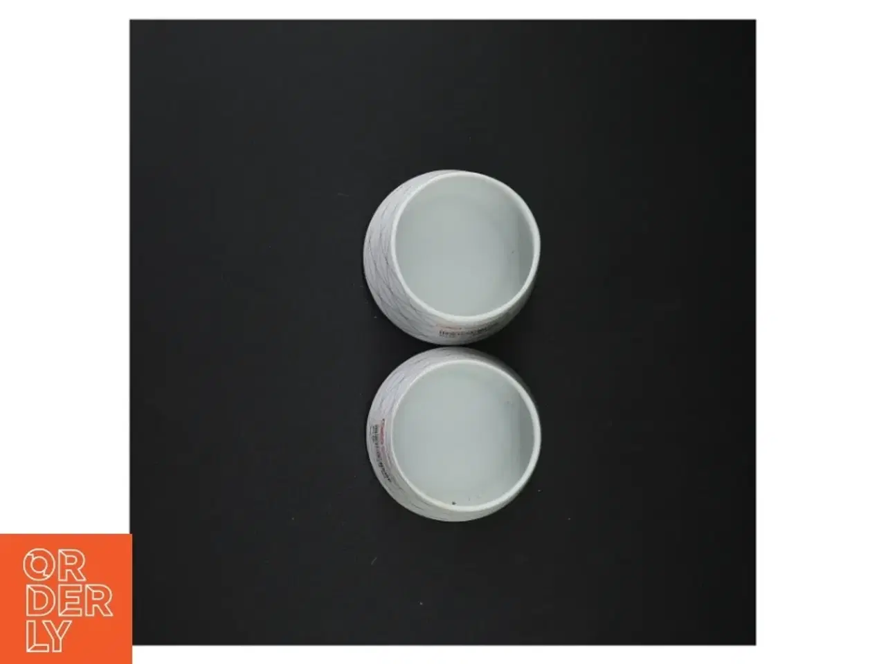 Billede 2 - Hvide keramikskåle med geometrisk mønster fra Home Collection (str. 7 x 8 cm)