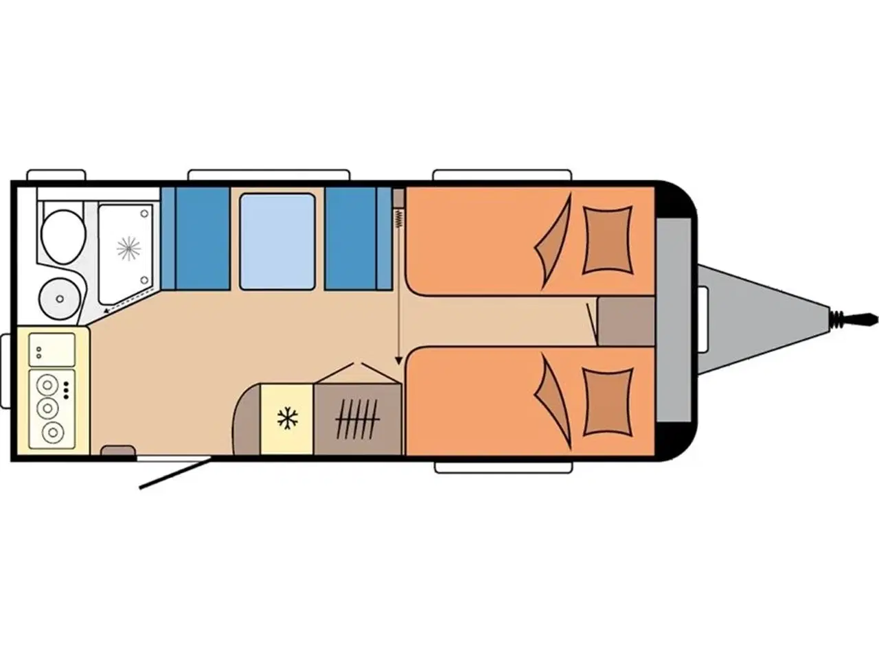 Billede 5 - 2026 - Hobby De Luxe 460 SL   Flot enkeltsengsvogn fra Hinshøj Caravan A/S