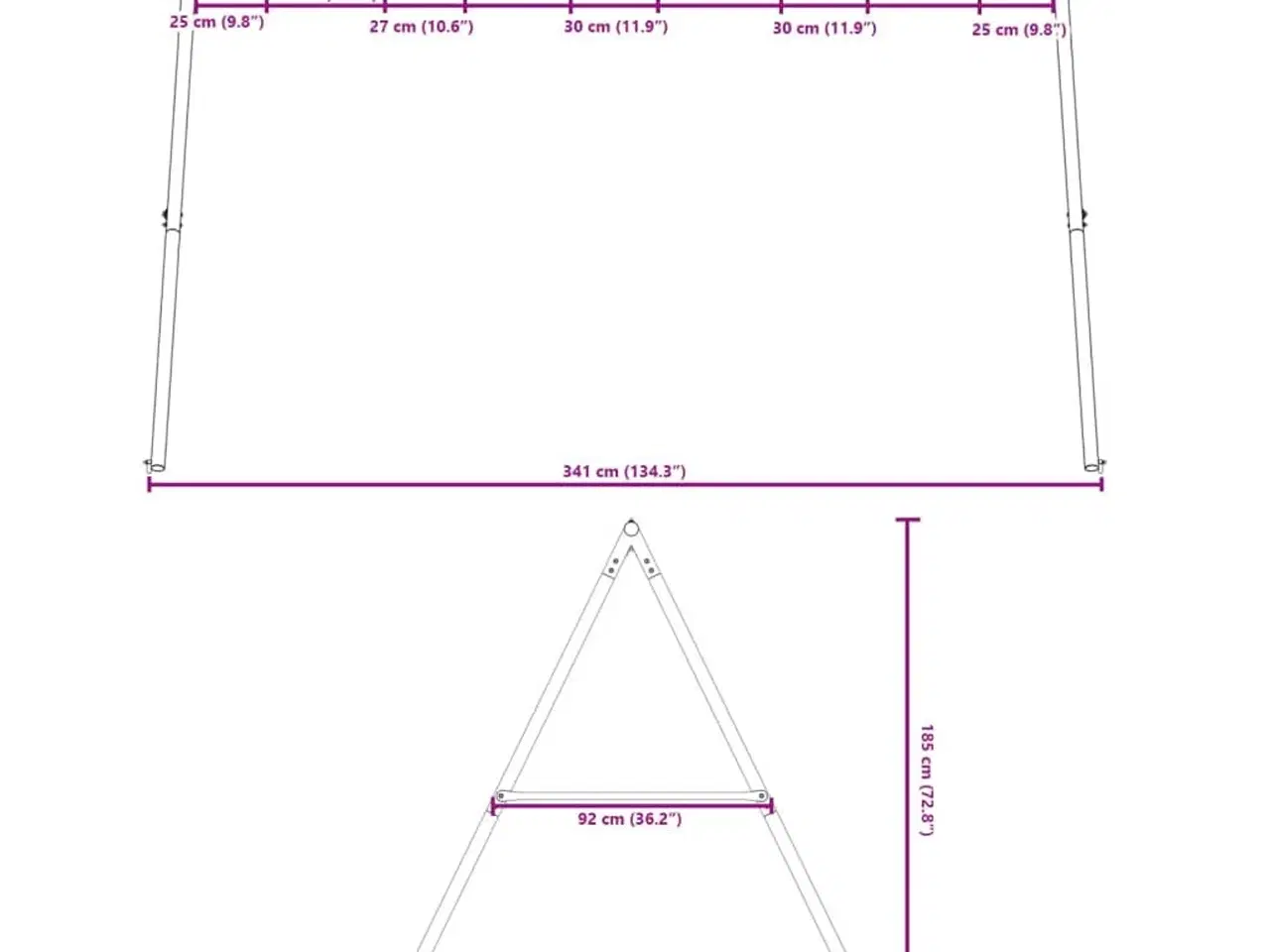 Billede 8 - Gyngestativ med 8 kroge stål blå