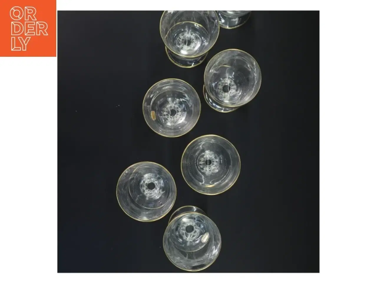 Billede 3 - Sæt med ølglas og guldkant fra Lyngby glas (str. 14x8 cm)