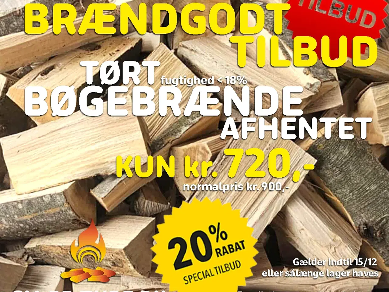 Billede 1 - Tørt Bøgebrænde rabat 20% nu Kr. 720 pr. RM.