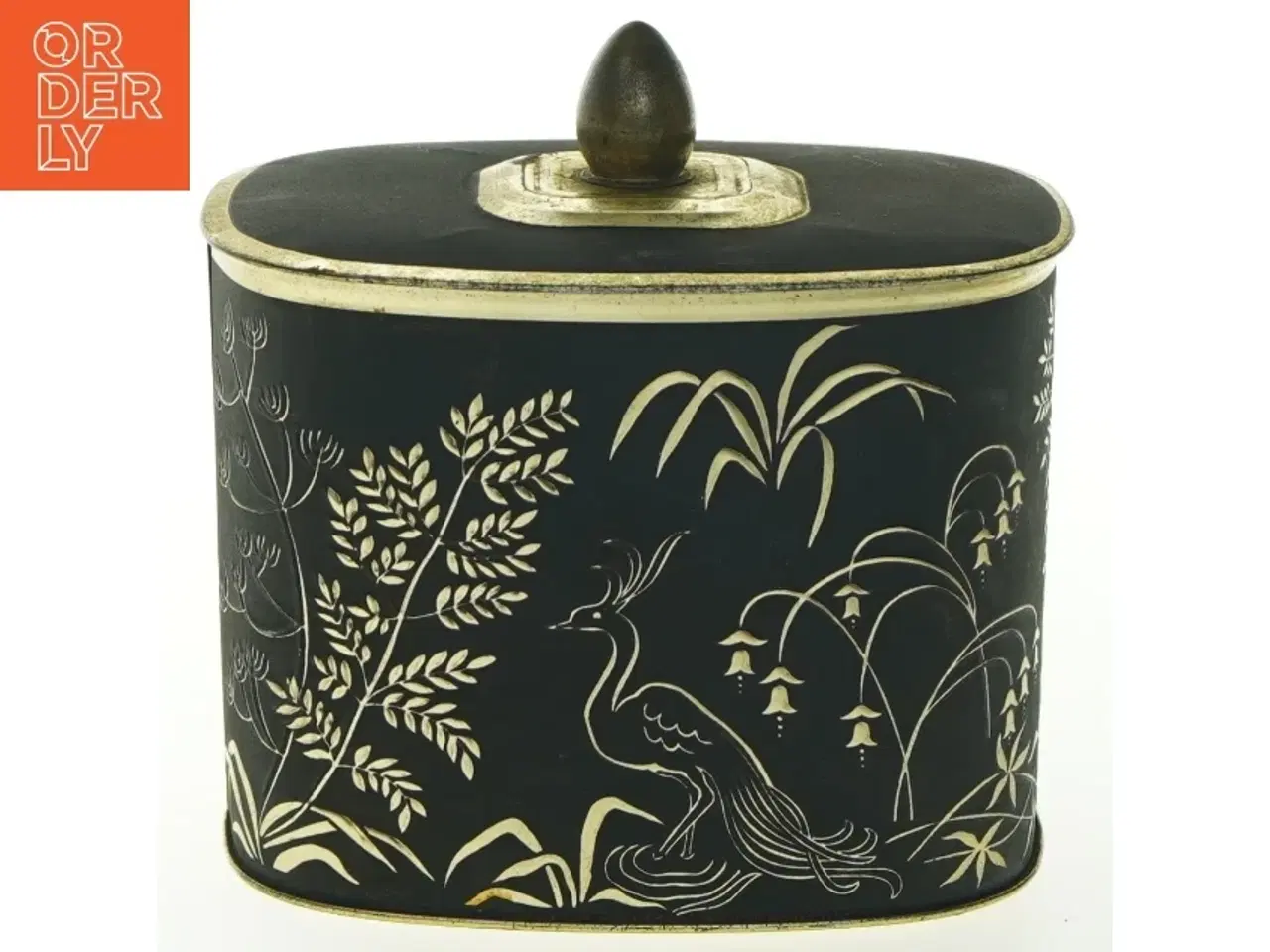 Billede 2 - Vintage opbevaringsdåse med låg (str. 13x9,5 cm)