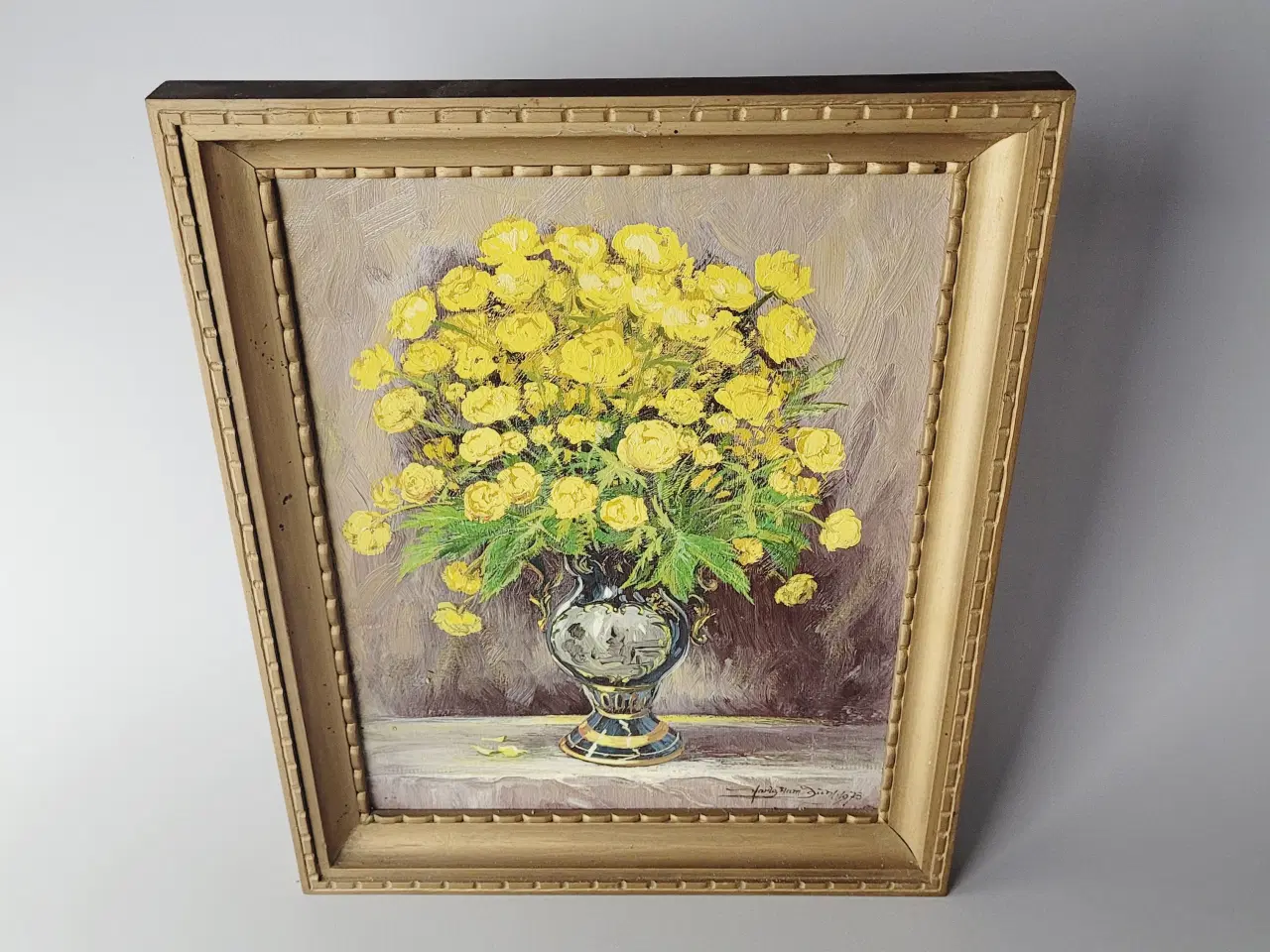 Billede 2 - Oliemaleri af Hardy Dam Juhl (1973) Gule Blomster