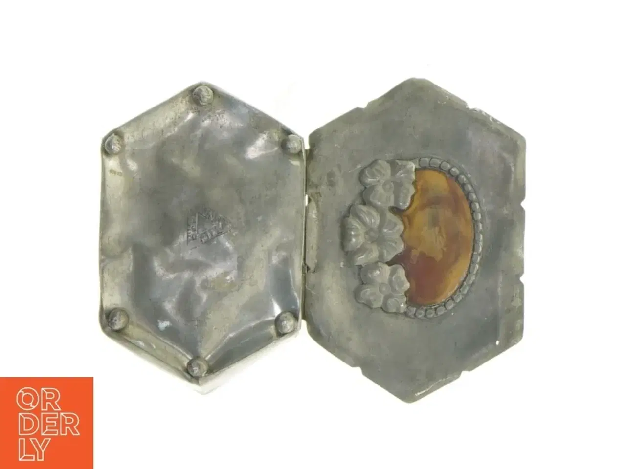 Billede 8 - Antik Tin æske med Skildpadde skjold (str. 9 x 6 x 2 cm)