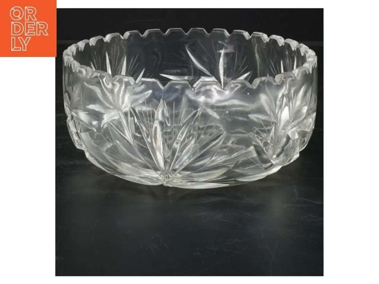 Billede 1 - Krystalskål med udskæringer (str. 7x18,5 cm)