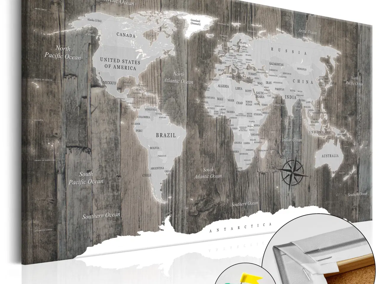 Billede 1 - Billede på kork - World of Wood - 120 x 80 cm