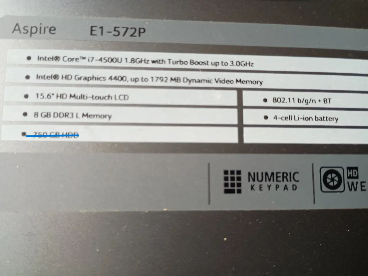 Billede 4 - Acer Aspire E1-572P