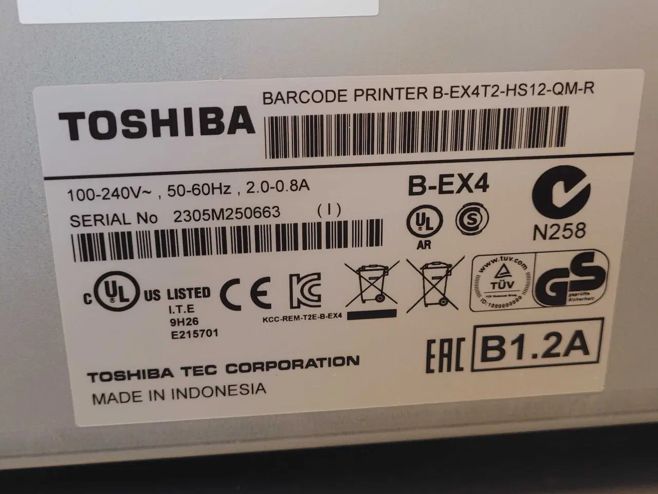 Billede 3 - Toshiba Labelprinter model B-EX4T2-HS12-QM-R