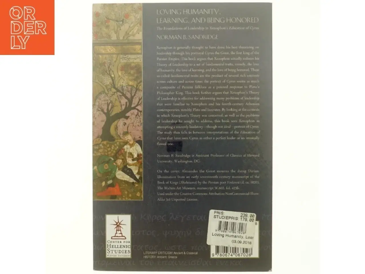 Billede 3 - Loving humanity, learning, and being honored : the foundations of leadership in Xenophon&#39;s Education of Cyrus af Norman B. Sandridge (Bog)
