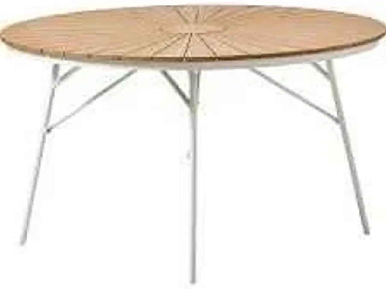 Billede 2 - Kerteminde teak - nonwood havebord Ø130 cm, hvidt stel