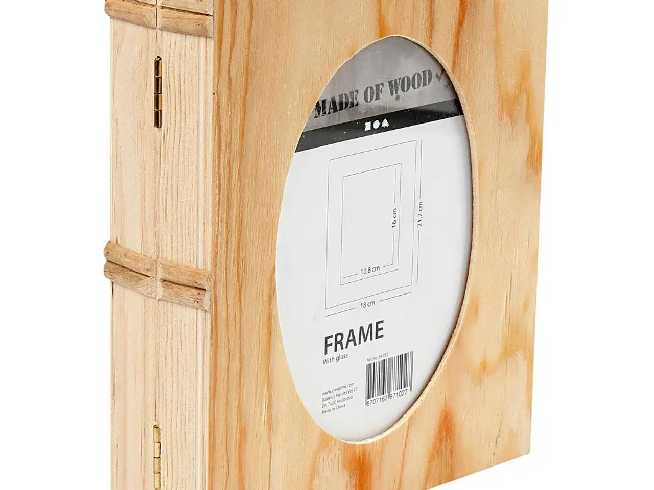 Billede 1 - Elegant Træbogæske med Billedramme - 21,7x18 cm