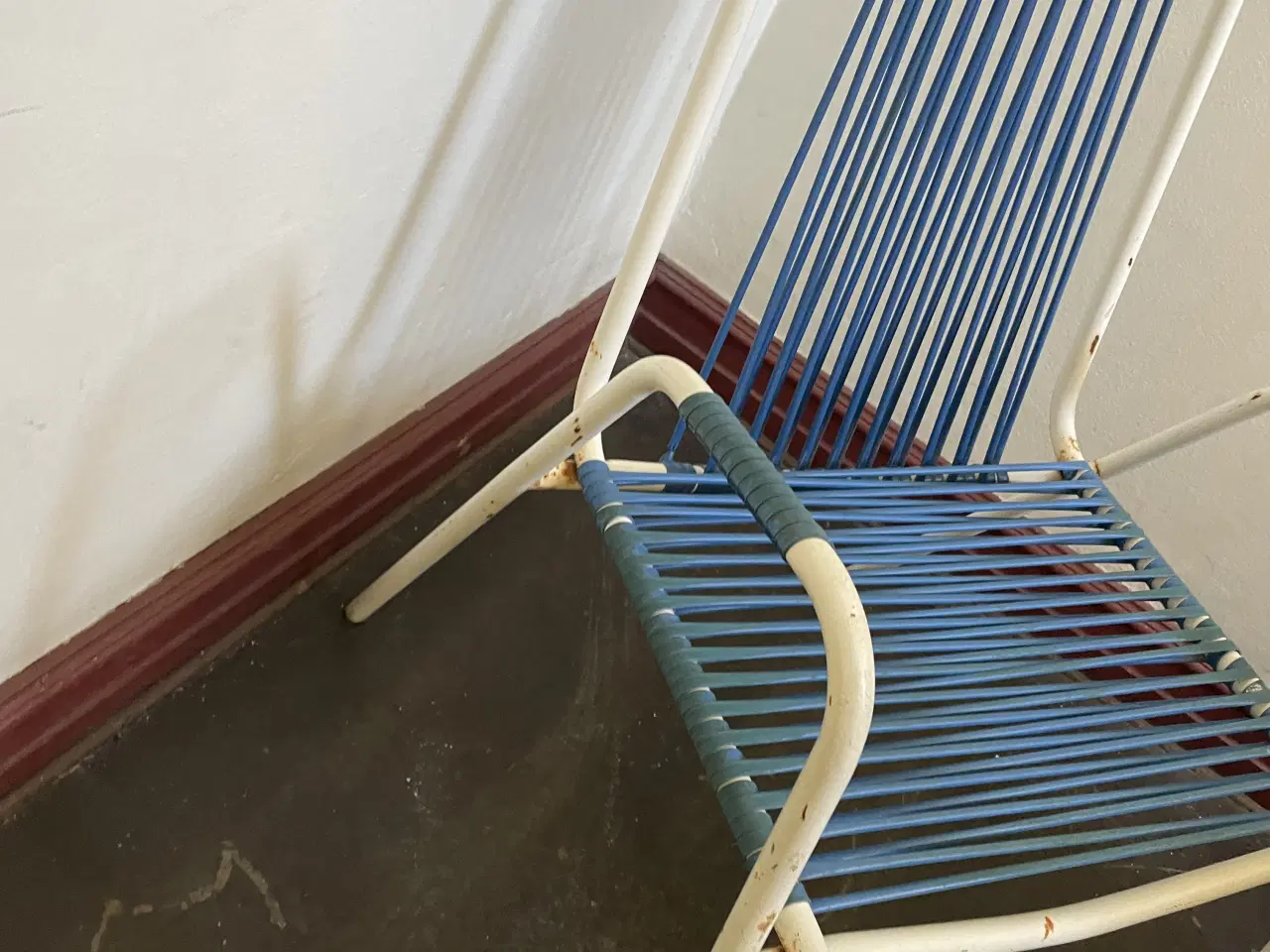 Billede 6 - 2 stk retro have stole I flet og jern 