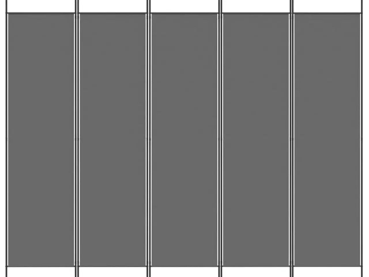 Billede 3 - 5-panels rumdeler 250x200 cm stof antracitgrå