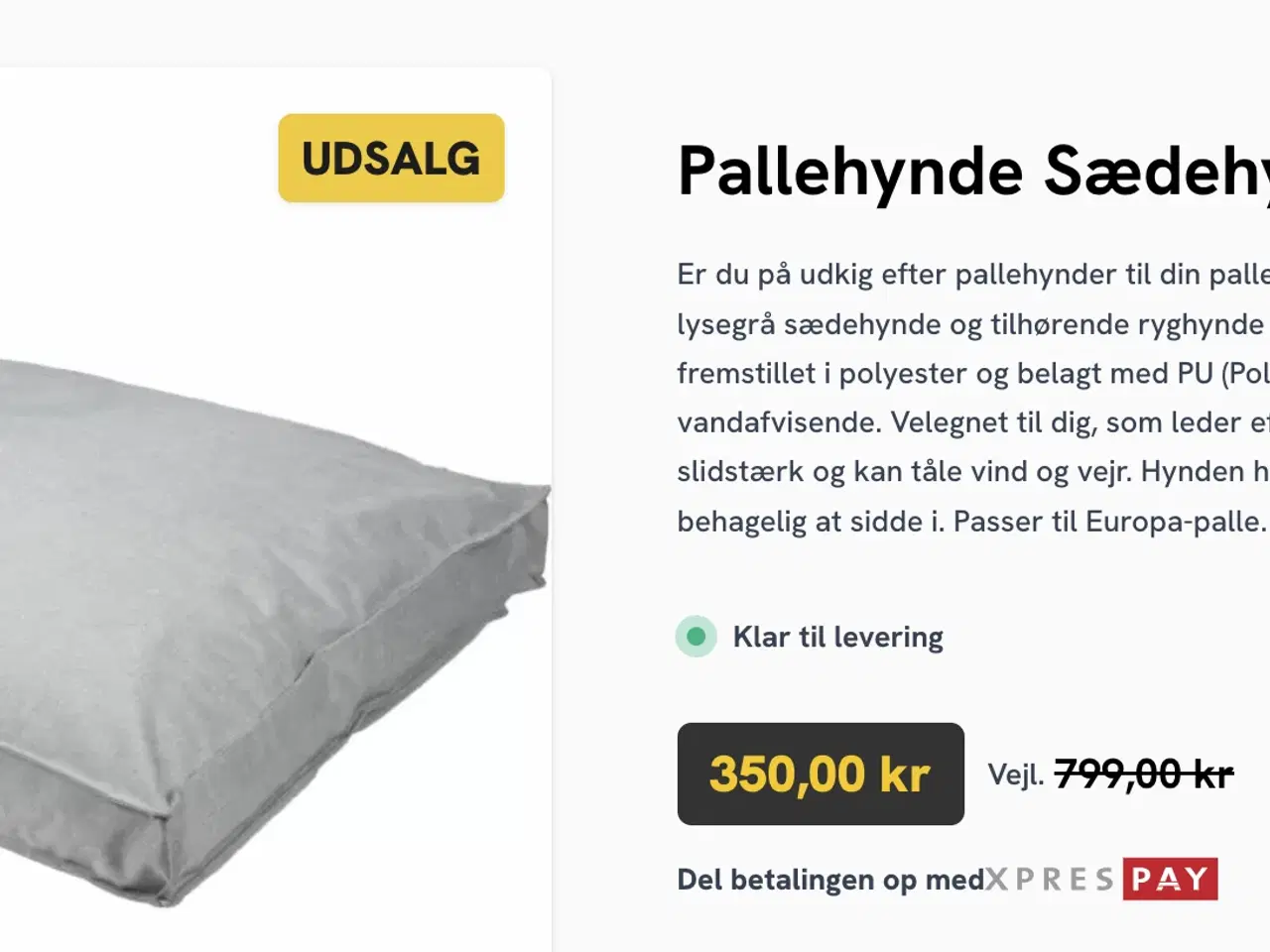 Billede 1 - Sædehynde + 2x ryghynde til pallesofa