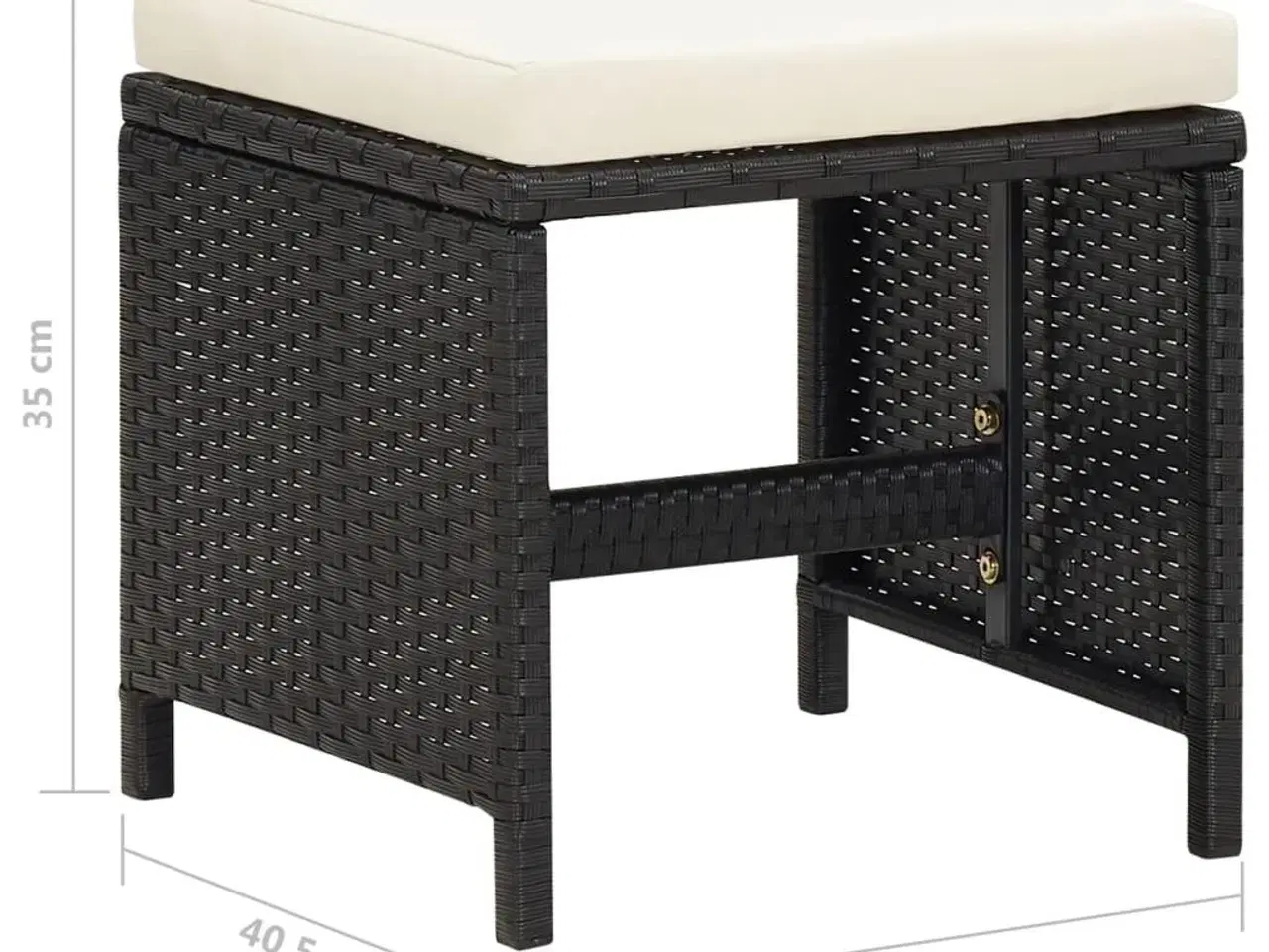 Billede 7 - Haveskamler 4 stk. med hynder polyrattan sort