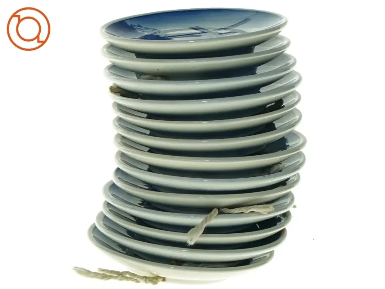 Billede 4 - ROYAL COPENHAGEN Blå og hvide keramikplatter (str. Ø 8 cm)